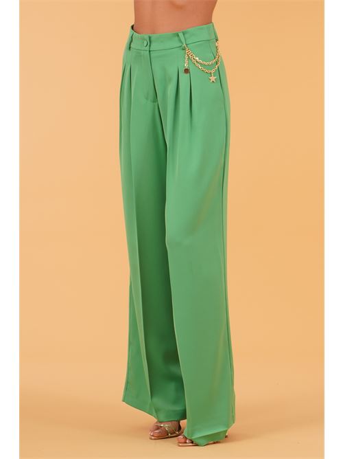 Pantalone in crepe palazzo GM by Gai Mattiolo | GM3719VERDE